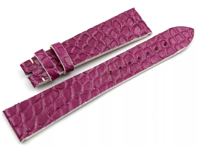 Sangle Montres Croco Véritable Violet Bracelet 20mm Poli Plat Made IN Italy Neuf