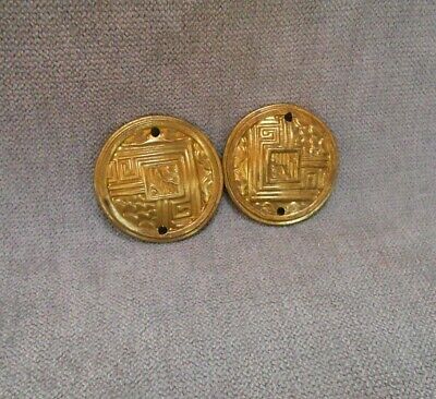 Pair French BRASS NAIL COVERS  ROSETTES