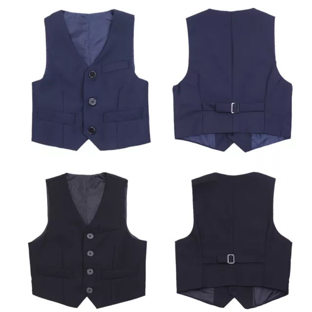 Boys Weeding Birthday Party Gentleman Formal Suit Vest Waistcoat with Buttons