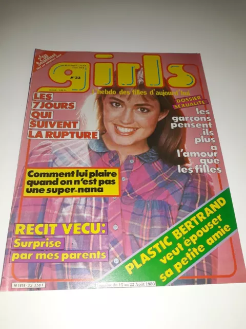 magazine GIRLS  N°33  DELON PLASTIC BERTRAND JULIEN CLERC