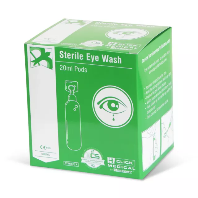 Sterile Eyewash Pods Pack of 25x20ml - Eye irrigation or cleanse minor wounds