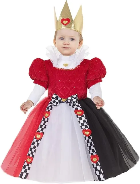 Ragazze Regina di Cuori Costume Bambino Alice Cappellaio Matto Fairy Fiabe  Nuovo