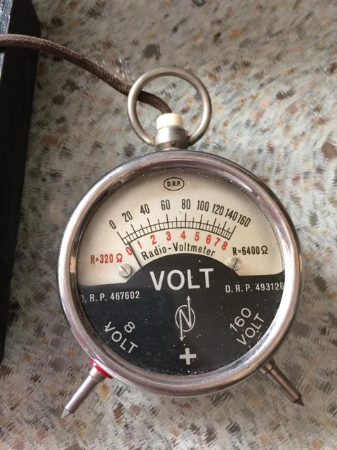 ANTIQUE/ VINTAGE RADIO Voltmeter 8 Volt - 160 Volt, In
