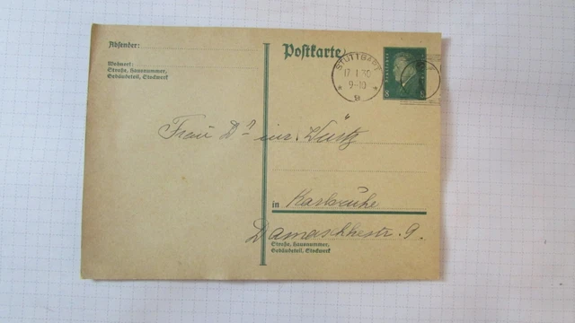 Germania intero stazionario Stoccarda 1930 n3 x6,7
