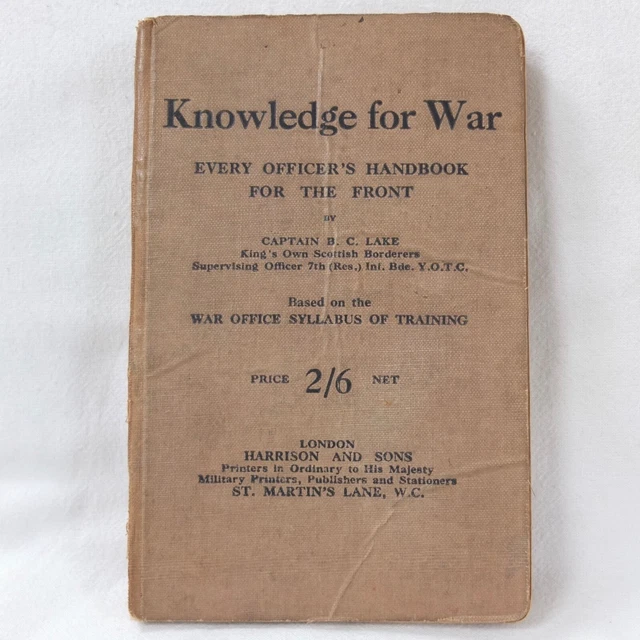 WW1 1917 BRITISH Army Officers Trench Warfare Manual Machine Gun Rifle