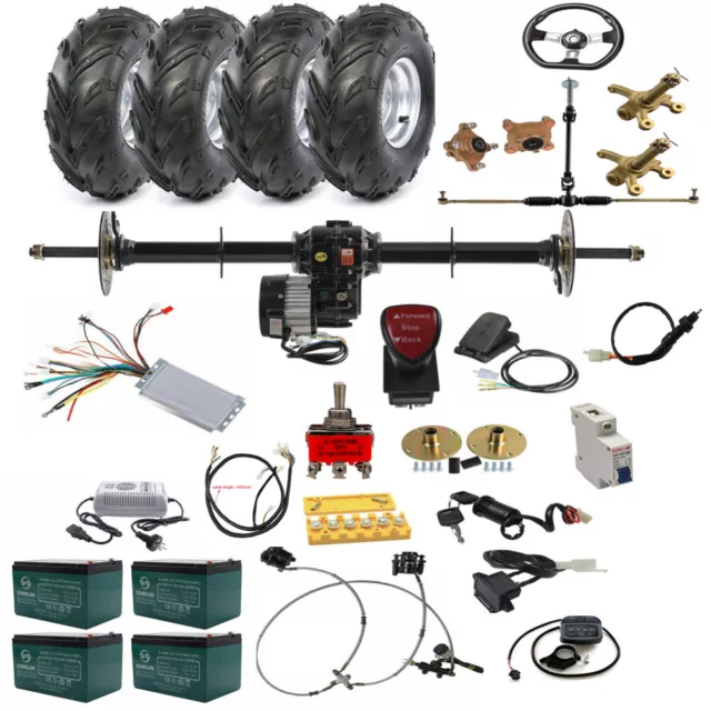 760/860/1020mm Rear Axle Kit 48V 1000W Electric Differential Motor Trike Go kart