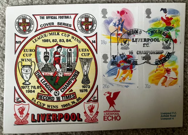 Liverpool Record Holders 22nd March 1988 Dawn First Day Cover