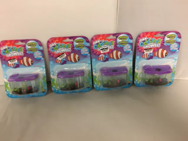 Set Of 4 ORB Odditeez Groweez Fish Grow 400% Just add water in Aquarium Tank NIP