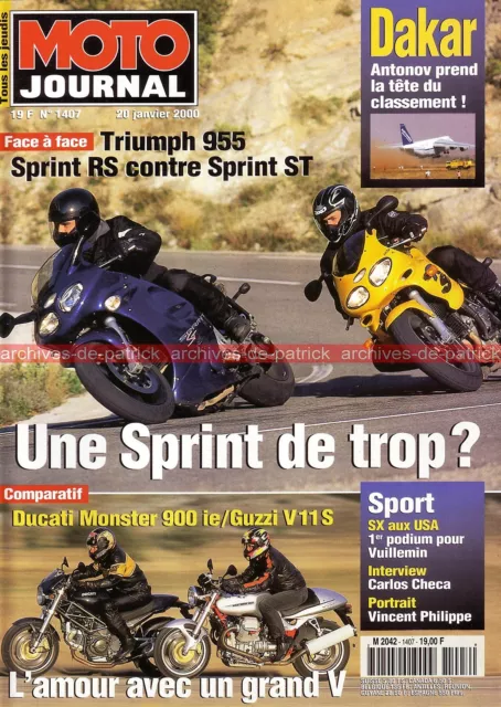 MOTO JOURNAL 1407 Essai Test TRIUMPH 955 RS ST VINCENT 1000 DUCATI 900 GUZZI V11