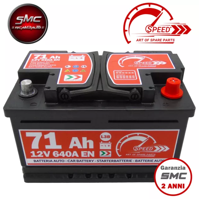 BATTERIA AUTO SPEED L3B 71 Ah 640A EN = FIAMM 71 AH DX + BASSA