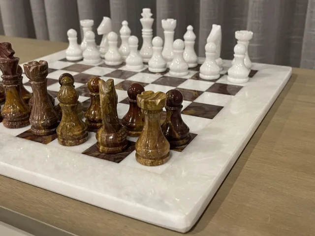 Hand Crafted Marble/Onyx Chess Set - Christmas Gift