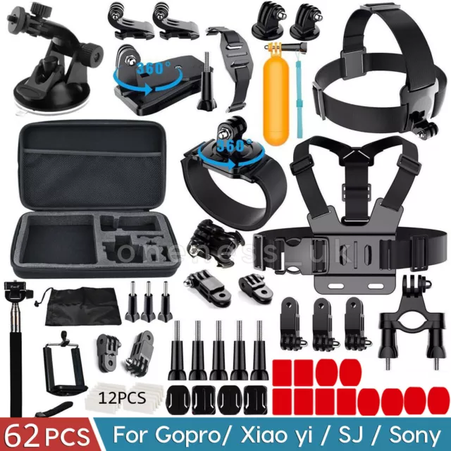 62 PCS Camera GoPro Accessories Hero 8 7 6 5 4 Black HD Action Camera Sport Kit
