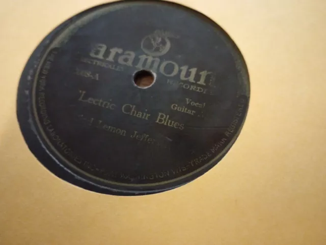 Rare Blues 78- Blind Lemon Jefferson- 'Lectric Chair Blues Paramount 12608-G+/G+