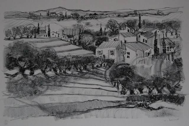 André Bourrié lithograph ANDRÉ BOURRIÉ (1936-2017) “Les Mâts Ensoleillés” Limited