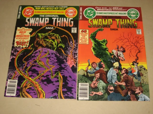 Swamp Thing Saga #1 & 2 (Dc Comics 1979-80) Approx F/Vf To Vf- Condition