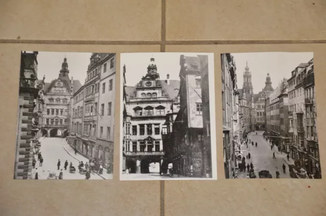 3 Repro-Fotos Altes Dresden Altstadt Schloßstrasse m. Georgentor u. Kanzleihaus