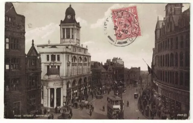 Postcard High Street Sheffield Posted 1925