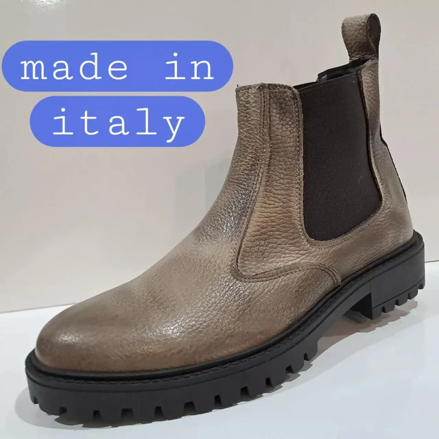 STIVALI UOMO Vera Pelle Stivaletti Made In Italy Ingrosso 41 42 43