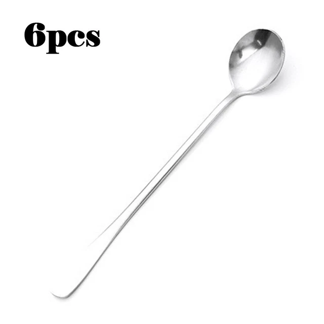 Cucharas mezcladoras de acero inoxidable de mango largo cucharaditas heladas helado cuchara de café