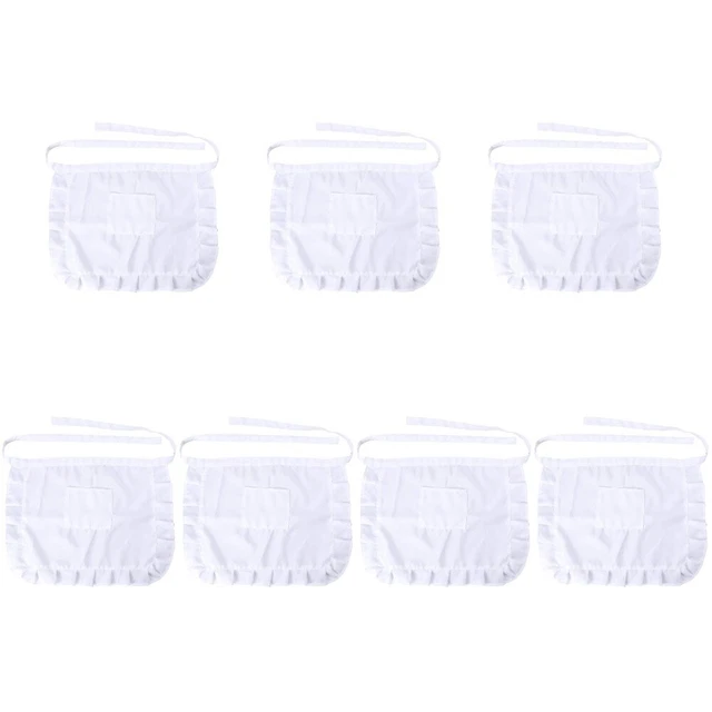 Set 7 grembiuli bianchi da donna grembiuli camicetta da lavoro donna server
