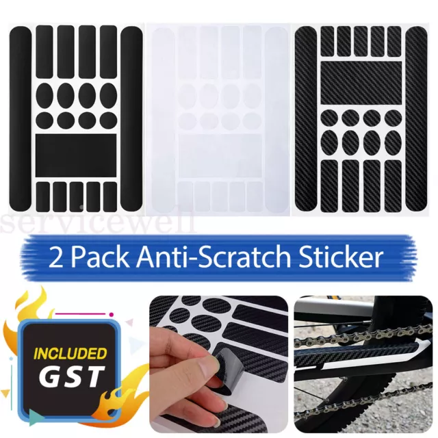2x Bike Frame Anti-Scratch Protective Sticker Bicycle Waterproof Frame Protector