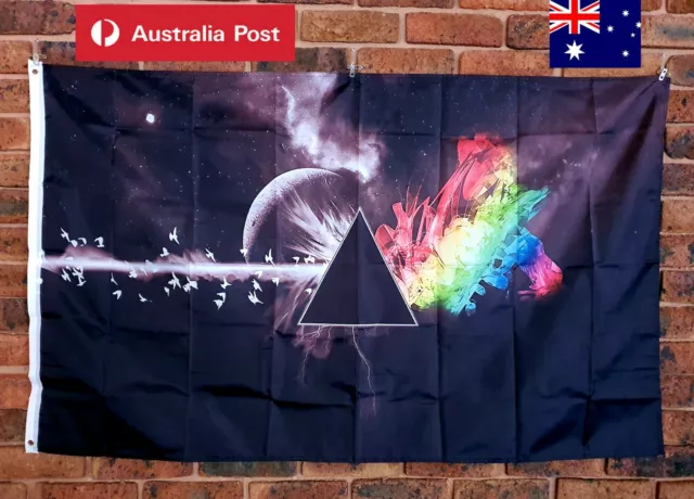 Pink Floyd Dark Side Of The Moon Flag Poster Mancave collectable150x90cm Aus 🏴‍