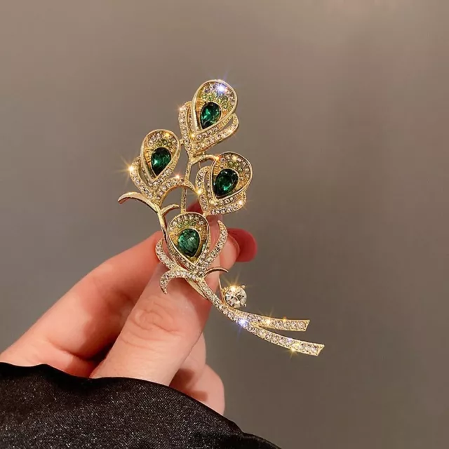 Elegant DIY Bouquet Pearl Crystal Flower Brooch Pin Women Wedding Jewelry Gift