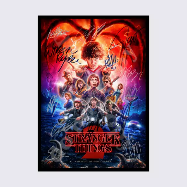 Stranger Things S2 Full Cast Tv Series Signed Autograph Poster Print A5 A4 A3