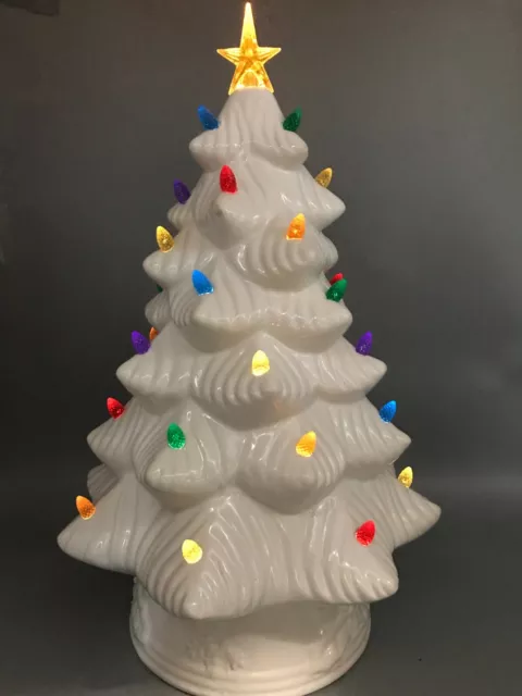 Mr. Christmas Nostalgic Ceramic Lighted Christmas Tree 12' White - BRAND NEW