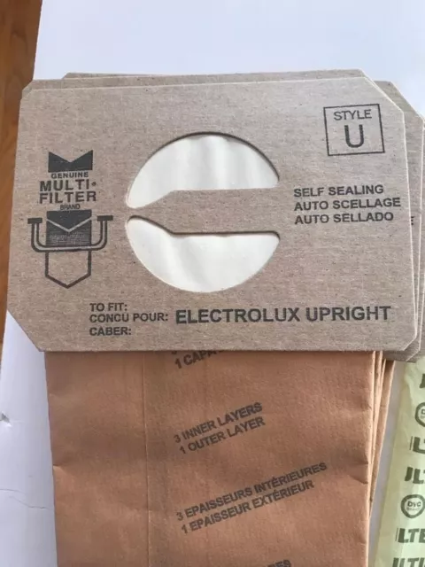 Electrolux Upright Vacuum Cleaner Bag STYLE U DVC 9 Bags, Genuine multi filter 