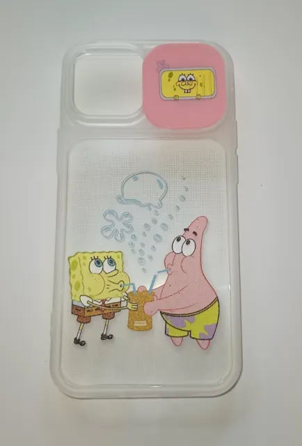 iPhone 13 Mini 5.4in Case SpongeBob Patrick TPU Silicone w/ Sliding Camera Cover