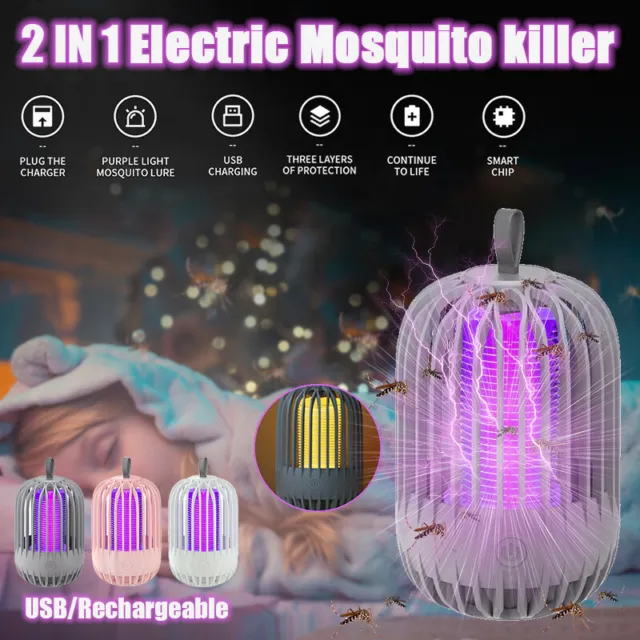 Moskito Killer Insektenvernichter USB Elektrisch UV Mückenfalle Nachtlicht Lampe