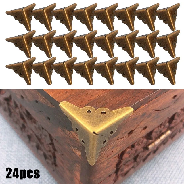 24pcs Mini Petit Bijouterie Poitrine Vin Boite Cadeau Bois Étui Coin Protection