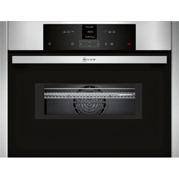 neff four combiné mo intégrable 45l inox/noir c15mr02n0