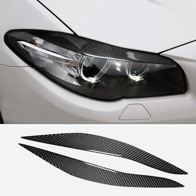 1 Coppia Carbonio Fibra Auto Faro Sopracciglia Orlo Nero Palpebra Cover for F10