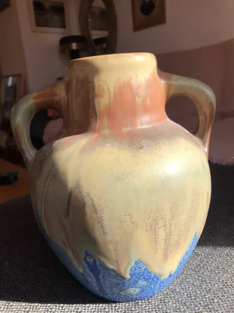 Grand vase ansé en grès émaillé de Gilbert Méténier