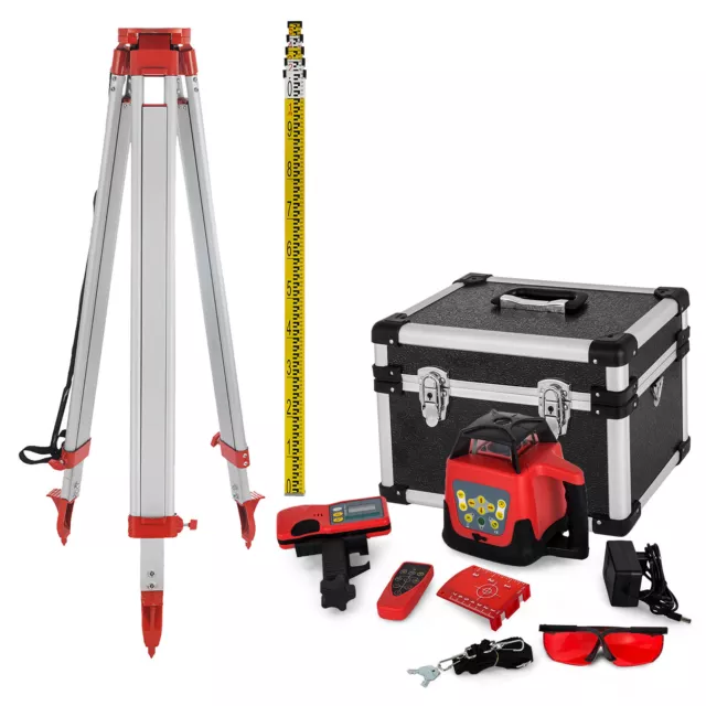 360° Rotationslaser Baulaser Strahl Laser Level Stativ Set Selbstnivellierender