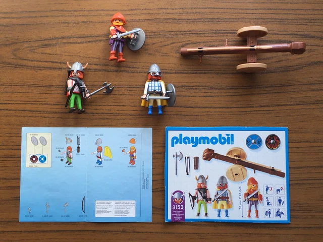 Figurine PLAYMOBIL Viking Guerrier Roux Avec Fourrure - Pièce D'occasion, Envoi Rapide