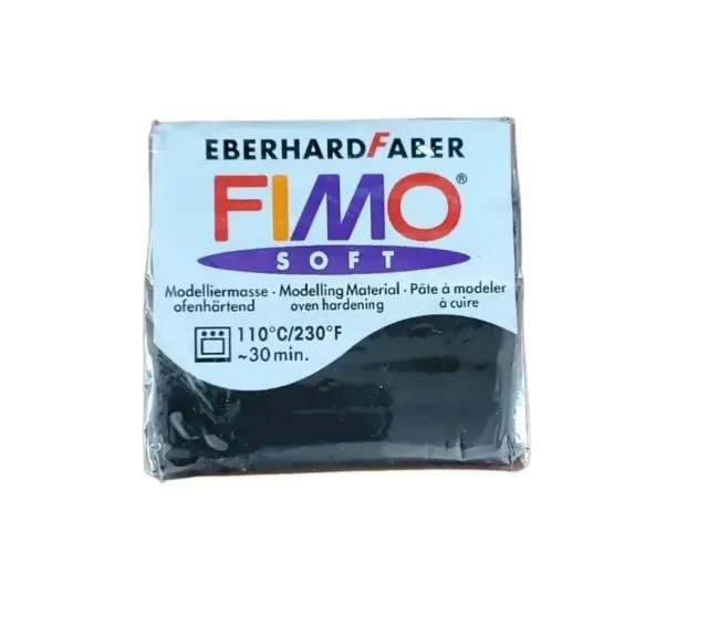 FIMO Soft Eberhard Faber Modelado Polímero Arcilla Negro 56 G Alemania Sellado
