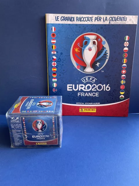 Euro 2016 Box Sigillato 50 Packs + Album Vuoto Panini Stickers New Rare