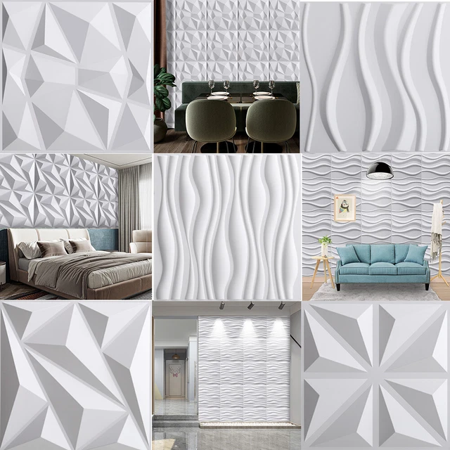 12/24X Decorative 3D Wall Panel PVC Waterproof Wallpaper Mural Tile Mold Ceiling