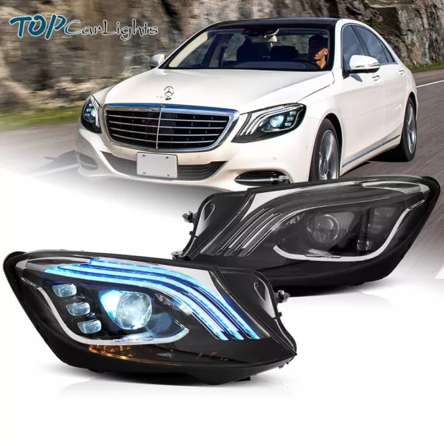 VLAND Full LED Headlights For 2014-2017 Mercedez Benz W222 S-Class W/ Animation