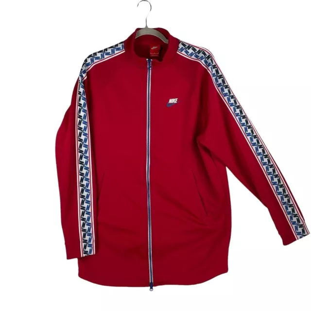 NIKE MENS SPORTWEAR Taped Poly Track Jacket Gym Red Size Medium AJ2681 657 EUC 9.50 PicClick