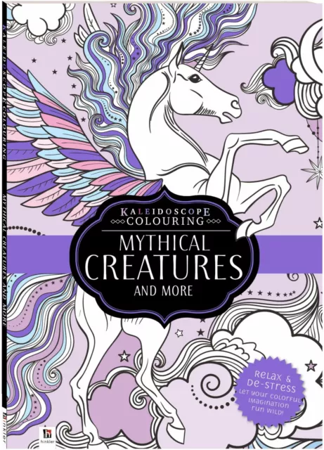 Hinkler Kaleidoscope Colouring Book: 'Mythical Creatures and More'- New-Free P&P