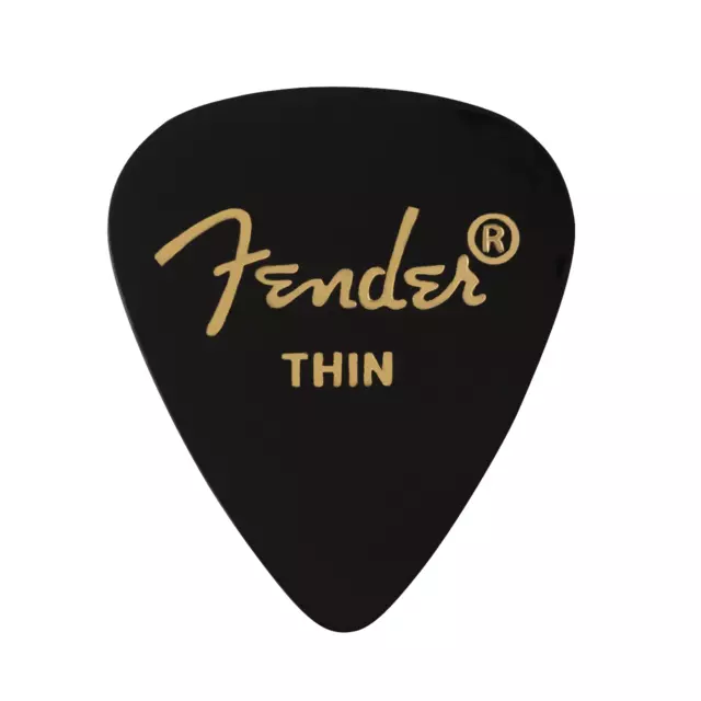 FENDER 351 Shape Premium Picks , Thin, Noir, 12 Comptez