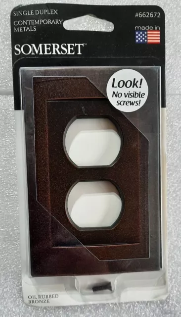 Somerset Single Duplex Outlet Wall Plate Cover Oil Rubbed Bronze 662672 NOS New