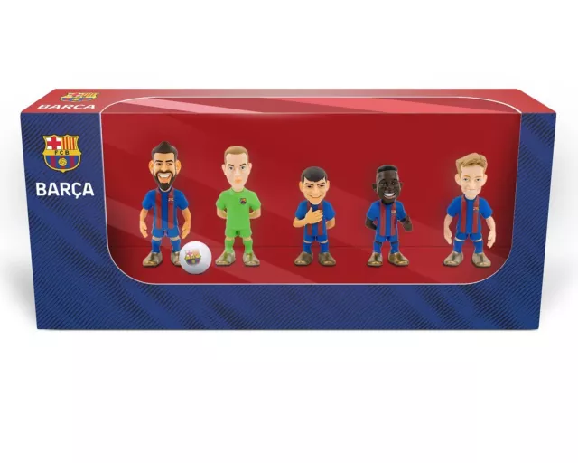 Minix paquete de 5 jugadores de fútbol de 7 cm FC BARCELONA