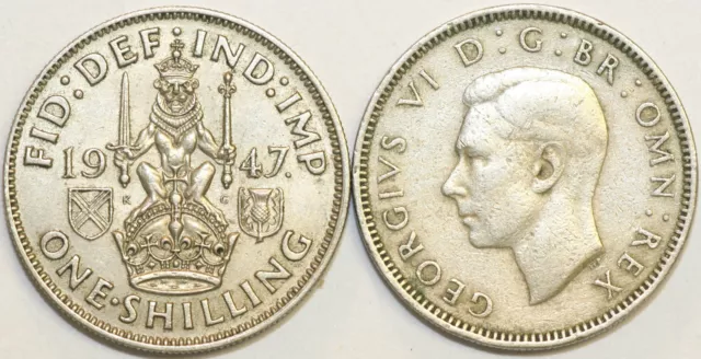 1947 to 1951 George VI Cupro-Nickel Scottish Shilling Your Choice of Date / Year