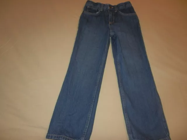 NWOT Cat & Jack Boys Dark Wash Jeans Size 7 Straight Adjustable Waist Relaxed