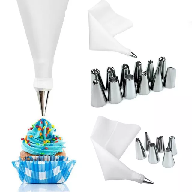 VDL Reusable Icing Piping Bag + Nozzles Set Cake Cupcake Decorate